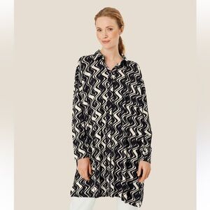MASAI Chic Long Sleeve Black and White Patterned Tunic/Top/Dress NWT